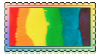 decorative stamp with rainbow pattern